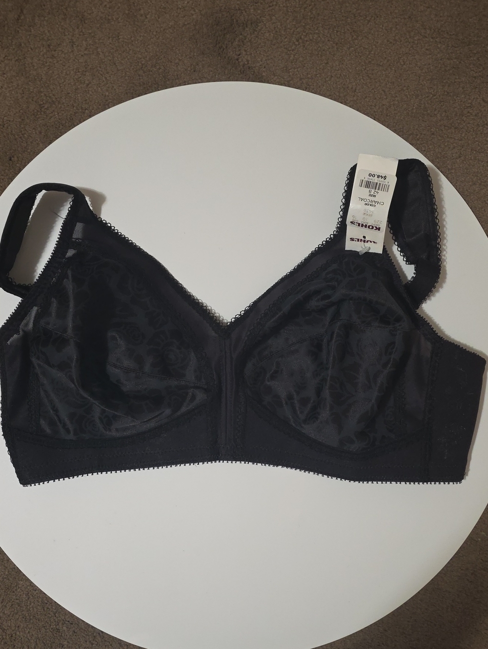 Playtex Black Full-Coverage Jacquard Bra